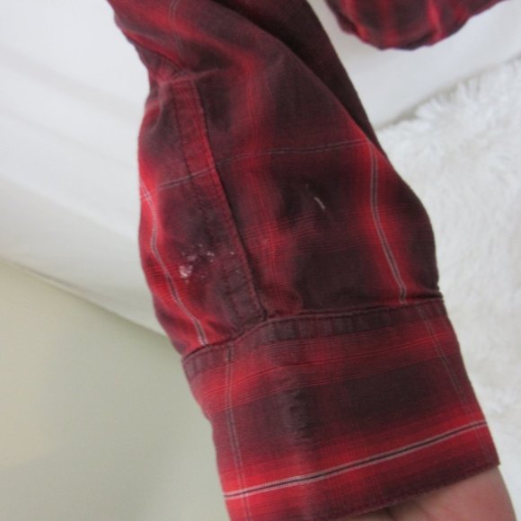 Columbia Shirt Long Sleeve Button Down Red Tartan Plaid Holiday Size Medium - Picture 6 of 7